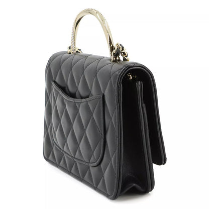CHANEL Matelassé Chain Wallet Leather Black Rhinestone Bag Easy Beauty Nepal