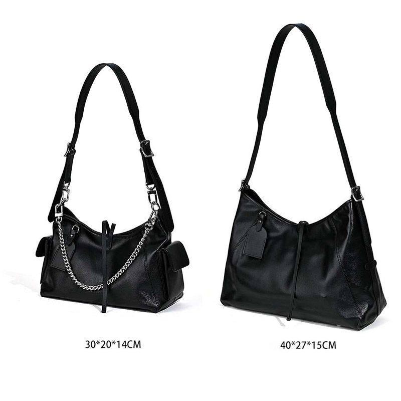 Women’s Black Genuine Leather Minimalist Carryall Bag Easy Beauty Nepal