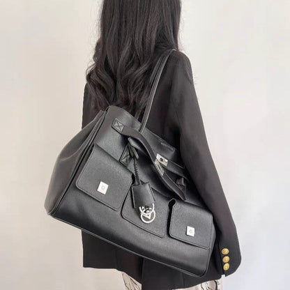 Extra Large Leather Multi-Pocket Shoulder Tote Bag Easy Beauty Nepal