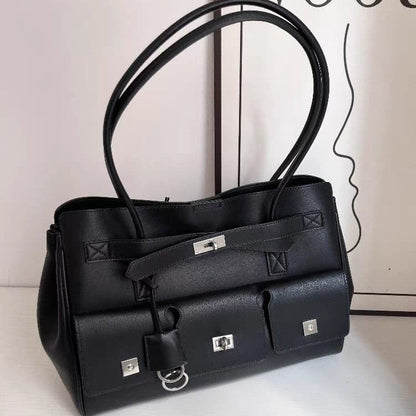 Extra Large Leather Multi-Pocket Shoulder Tote Bag Easy Beauty Nepal