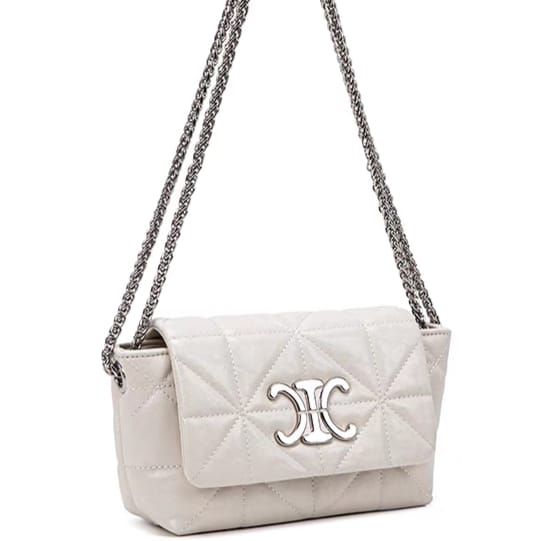 Celine Vegan Leather Quilted Studded Shoulder Bag Easy Beauty Nepal