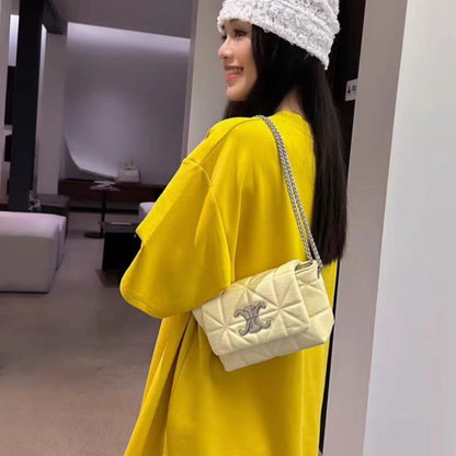 Celine Vegan Leather Quilted Studded Shoulder Bag Easy Beauty Nepal