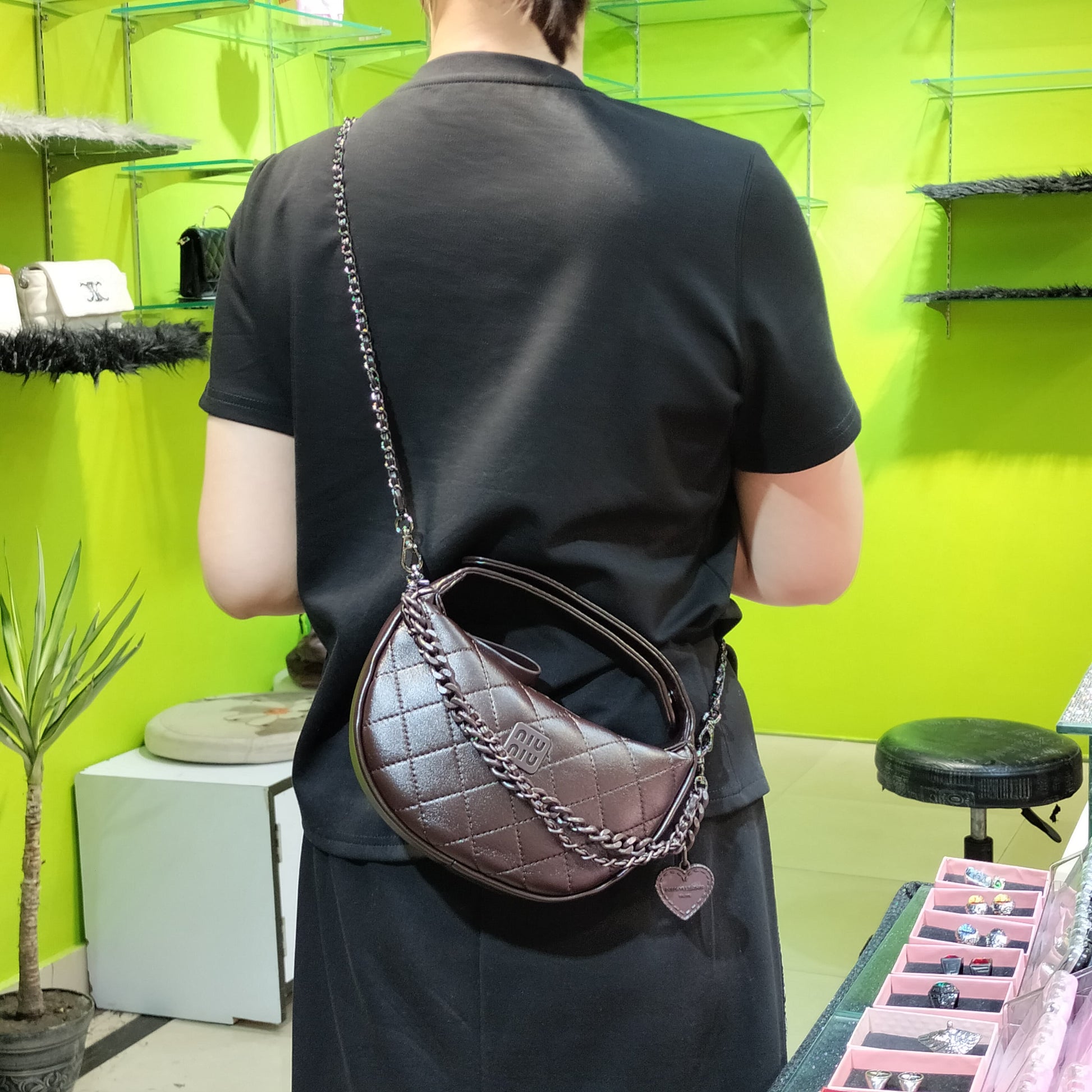 Miu Miu Fleming Soft Mini Crescent Women's Brown Clutch Bag Easy Beauty Nepal