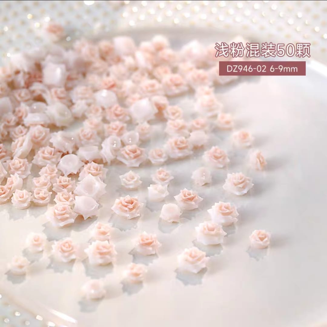 Nail Stone (3D Flower Tulip & Rose）50 Pcs Mask Queen Nepal