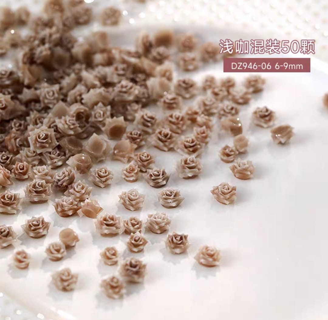 Nail Stone (3D Flower Tulip & Rose）50 Pcs Mask Queen Nepal