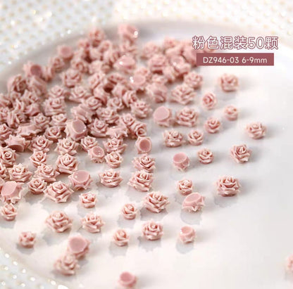 Nail Stone (3D Flower Tulip & Rose）50 Pcs Mask Queen Nepal