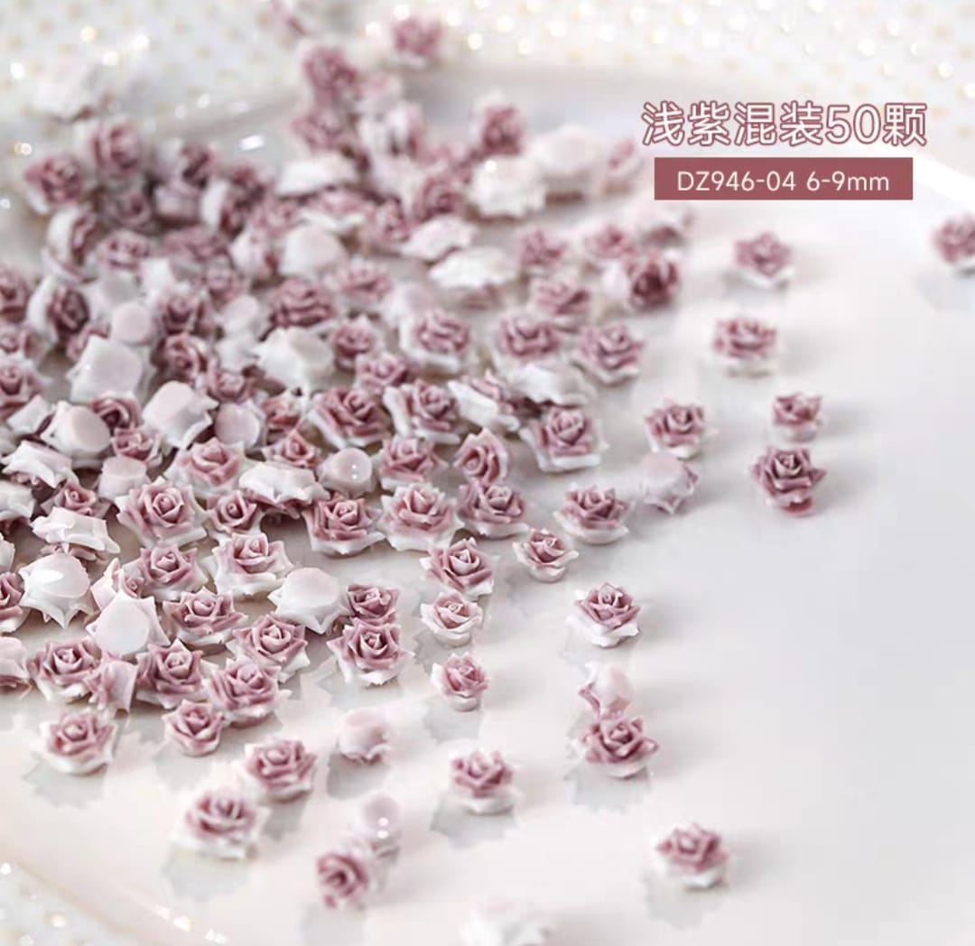 Nail Stone (3D Flower Tulip & Rose）50 Pcs Mask Queen Nepal