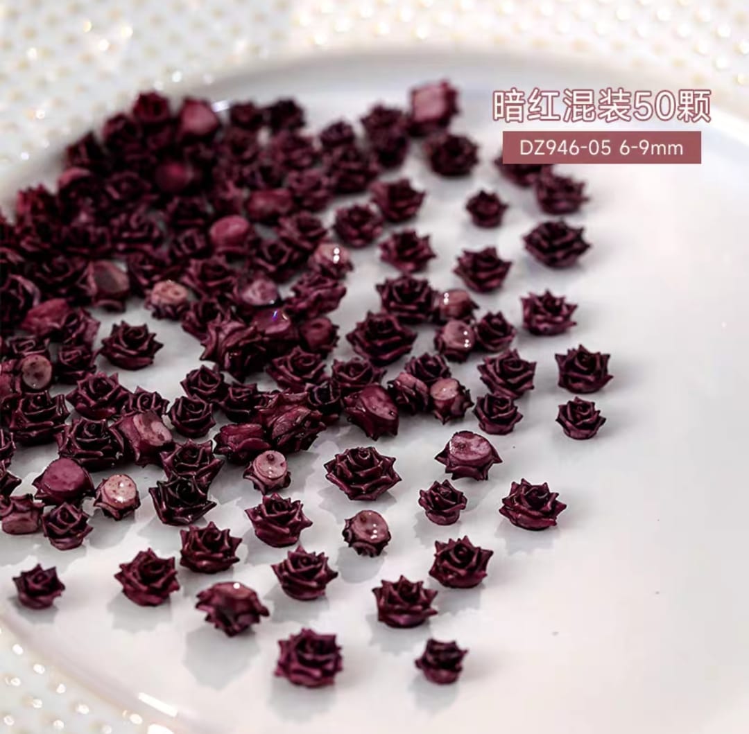 Nail Stone (3D Flower Tulip & Rose）50 Pcs Mask Queen Nepal