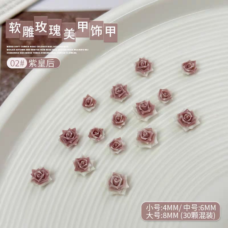 Nail Stone (3D Flower Tulip & Rose）50 Pcs Mask Queen Nepal