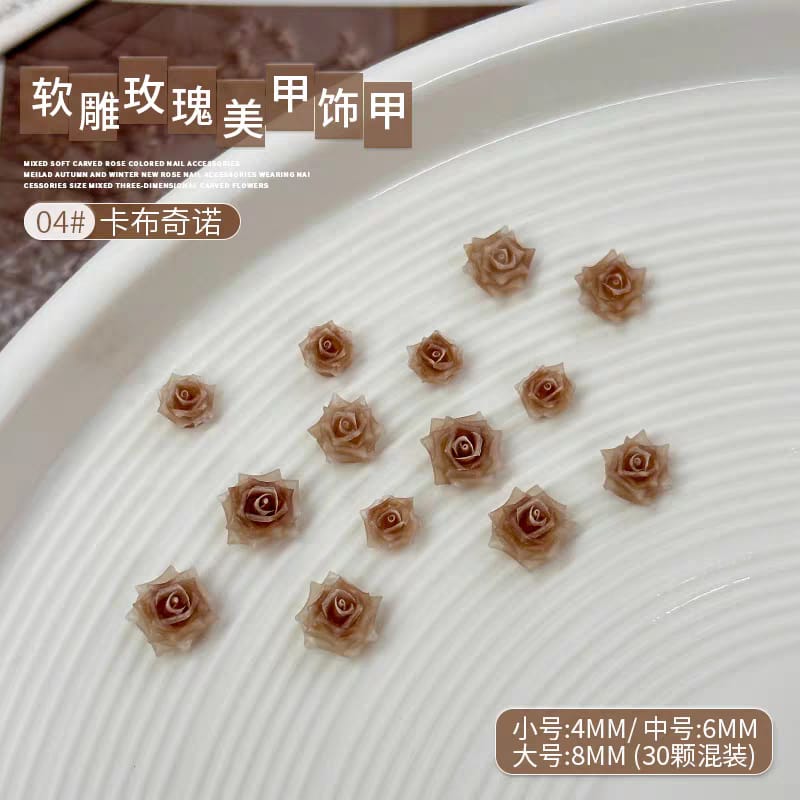 Nail Stone (3D Flower Tulip & Rose）50 Pcs Mask Queen Nepal