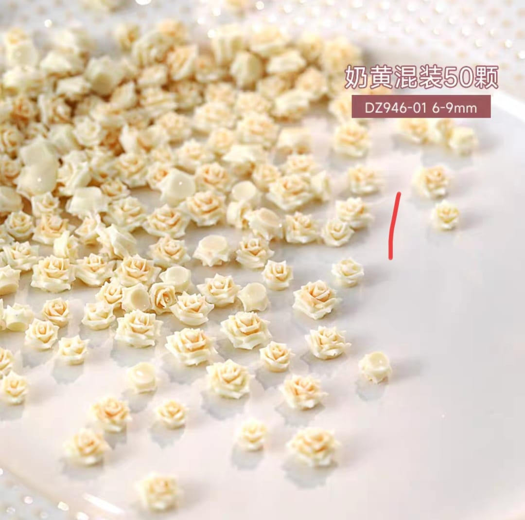 Nail Stone (3D Flower Tulip & Rose）50 Pcs Mask Queen Nepal