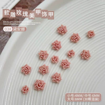 Nail Stone (3D Flower Tulip & Rose）50 Pcs Mask Queen Nepal
