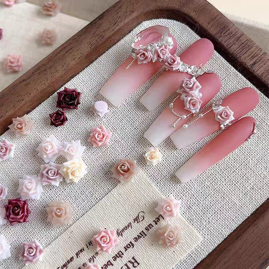 Nail Stone (3D Flower Tulip & Rose）50 Pcs Mask Queen Nepal