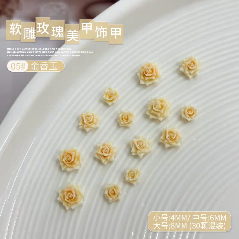 Nail Stone (3D Flower Tulip & Rose）50 Pcs Mask Queen Nepal