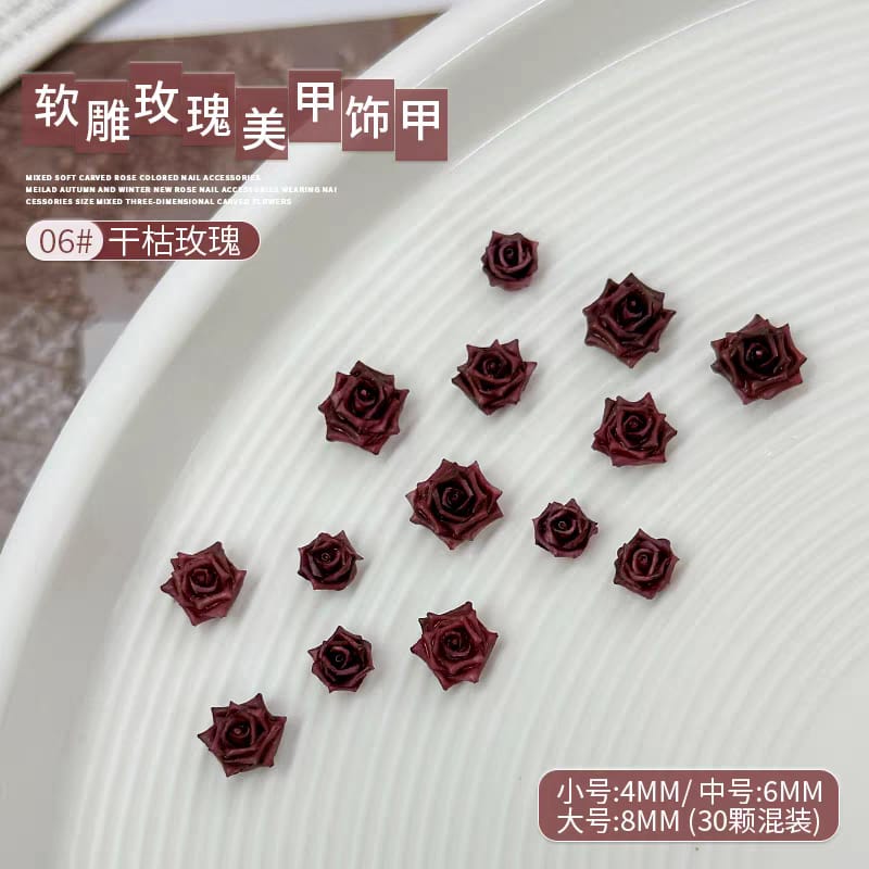 Nail Stone (3D Flower Tulip & Rose）50 Pcs Mask Queen Nepal