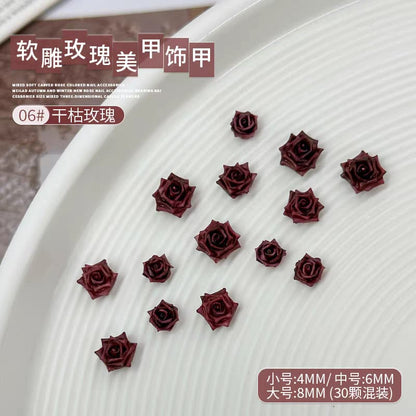 Nail Stone (3D Flower Tulip & Rose）50 Pcs Mask Queen Nepal