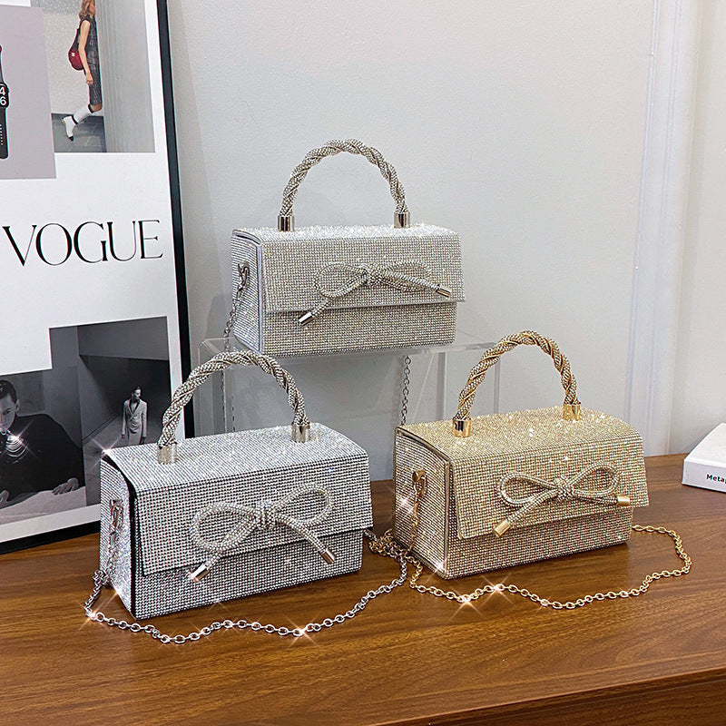 Gorgeous Rhinestones Bow Chain Shoulder Luxury Bag Easy Beauty Nepal