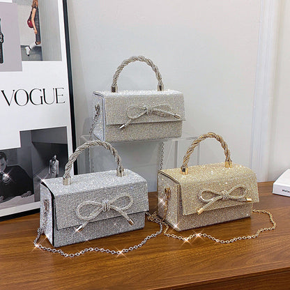 Gorgeous Rhinestones Bow Chain Shoulder Luxury Bag Easy Beauty Nepal