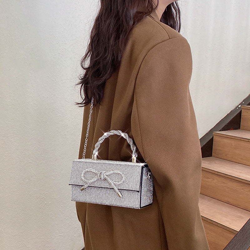 Gorgeous Rhinestones Bow Chain Shoulder Luxury Bag Easy Beauty Nepal