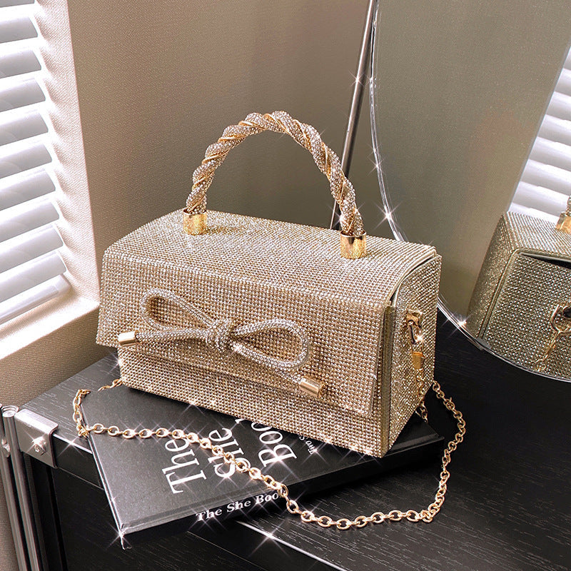 Gorgeous Rhinestones Bow Chain Shoulder Luxury Bag Easy Beauty Nepal