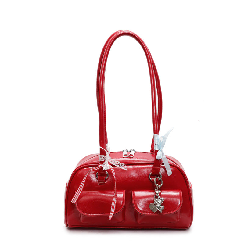 Celebrity Style Bow Korean Niche Versatile Boston Tote Bag Easy Beauty Nepal