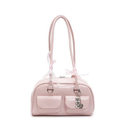 Celebrity Style Bow Korean Niche Versatile Boston Tote Bag Easy Beauty Nepal