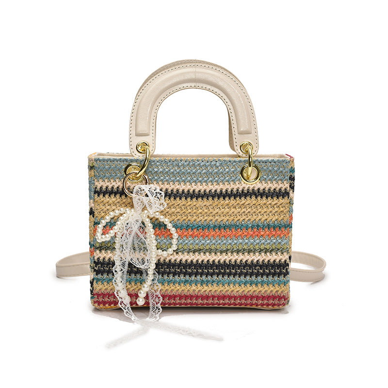 Women's Fashionable Red Colorful Handbag Casual Versatile Shoulder Bag Easy Beauty Nepal