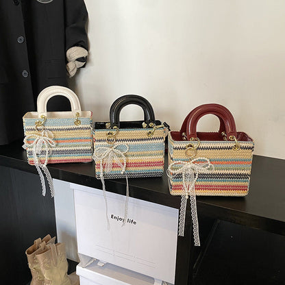 Women's Fashionable Red Colorful Handbag Casual Versatile Shoulder Bag Easy Beauty Nepal