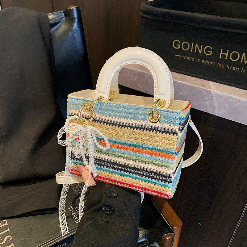 Women's Fashionable Red Colorful Handbag Casual Versatile Shoulder Bag Easy Beauty Nepal