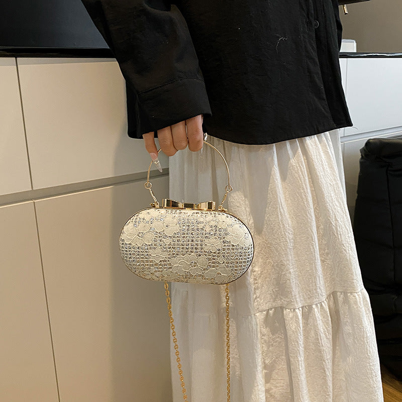 Glamorous Evening Shiny Rhinestone Bow Clasp Women's Bag Easy Beauty Nepal