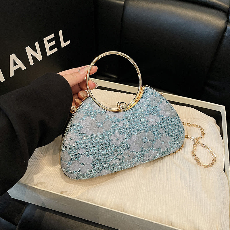 Spring Stitched Square Lockable Shiny Crossbody Women's Bag Easy Beauty Nepal