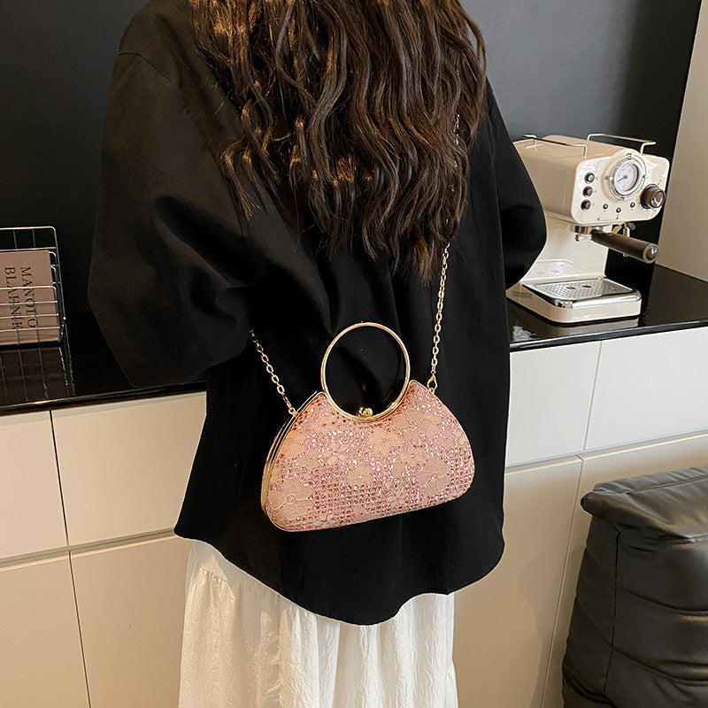 Spring Stitched Square Lockable Shiny Crossbody Women's Bag Easy Beauty Nepal