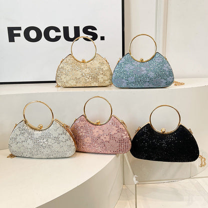 Spring Stitched Square Lockable Shiny Crossbody Women's Bag Easy Beauty Nepal