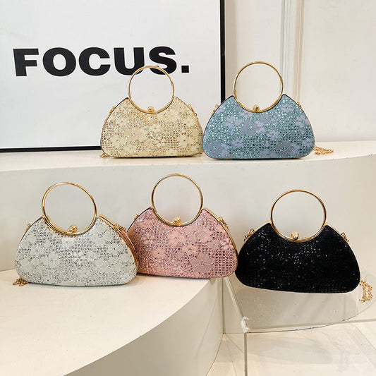 Spring Stitched Square Lockable Shiny Crossbody Women's Bag Easy Beauty Nepal