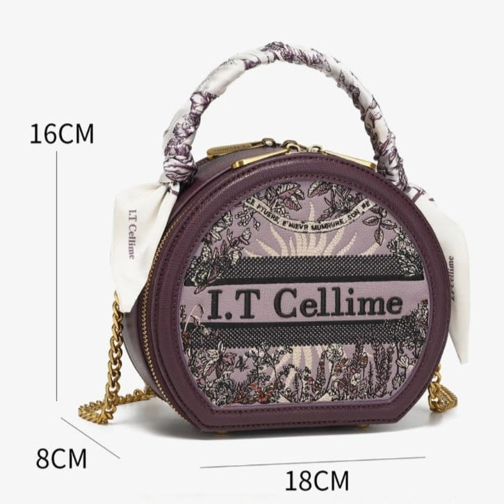I.T Cellime Round Pu Leather Retro Texture Women's Versatile Crossbody Bag Easy Beauty Nepal
