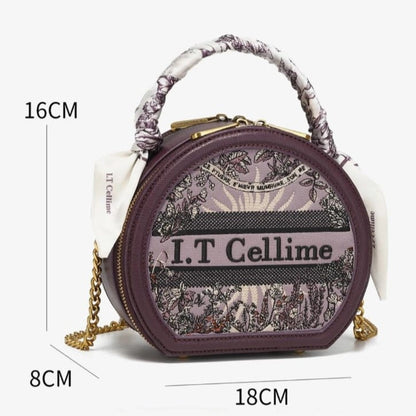 I.T Cellime Round Pu Leather Retro Texture Women's Versatile Crossbody Bag Easy Beauty Nepal