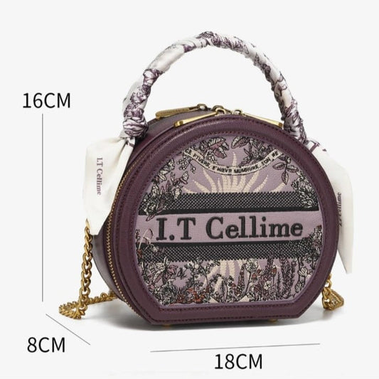 I.T Cellime Round Pu Leather Retro Texture Women's Versatile Crossbody Bag Easy Beauty Nepal