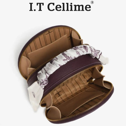 I.T Cellime Round Pu Leather Retro Texture Women's Versatile Crossbody Bag Easy Beauty Nepal