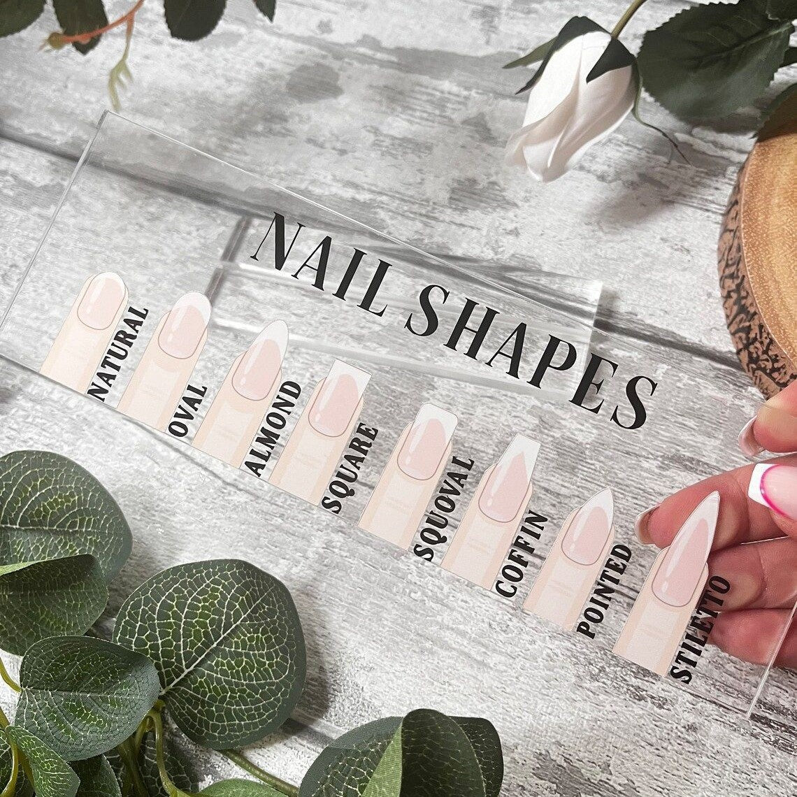 Nail Shape Display Board Showing Shelf With Decorative Base Mask Queen Nepal