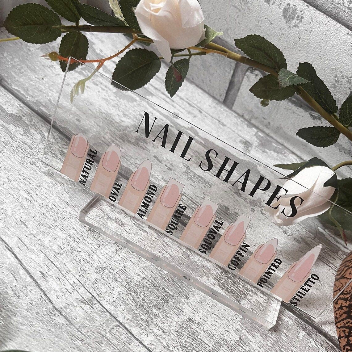 Nail Shape Display Board Showing Shelf With Decorative Base Mask Queen Nepal