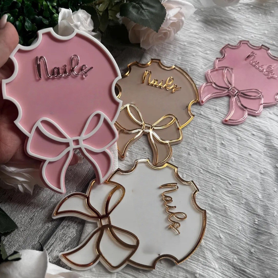 Cute Nailfie Disc Bow Nail Art Tray Mask Queen Nepal