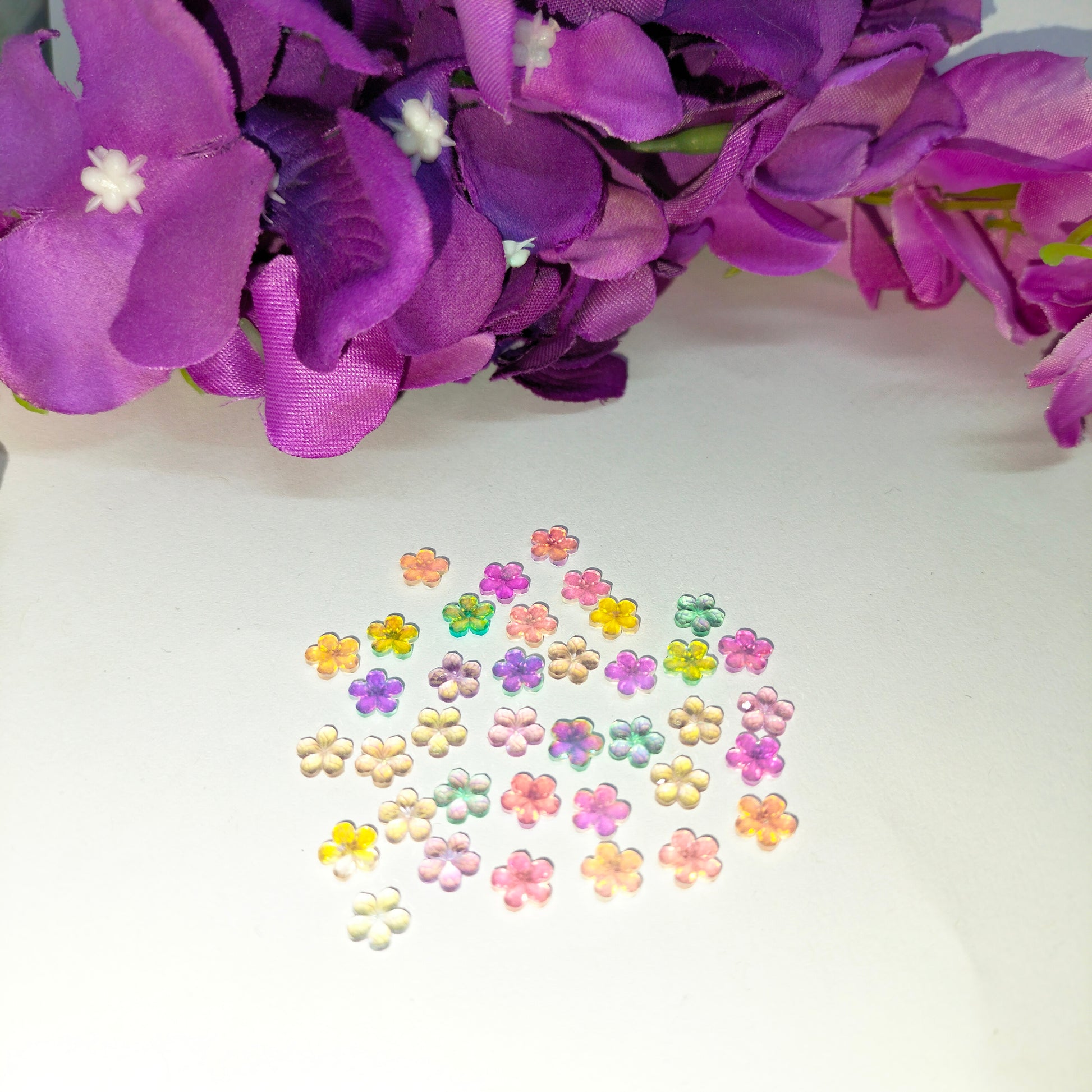 3D Colorful Flowers Nail Art Rhinestones Mask Queen Nepal