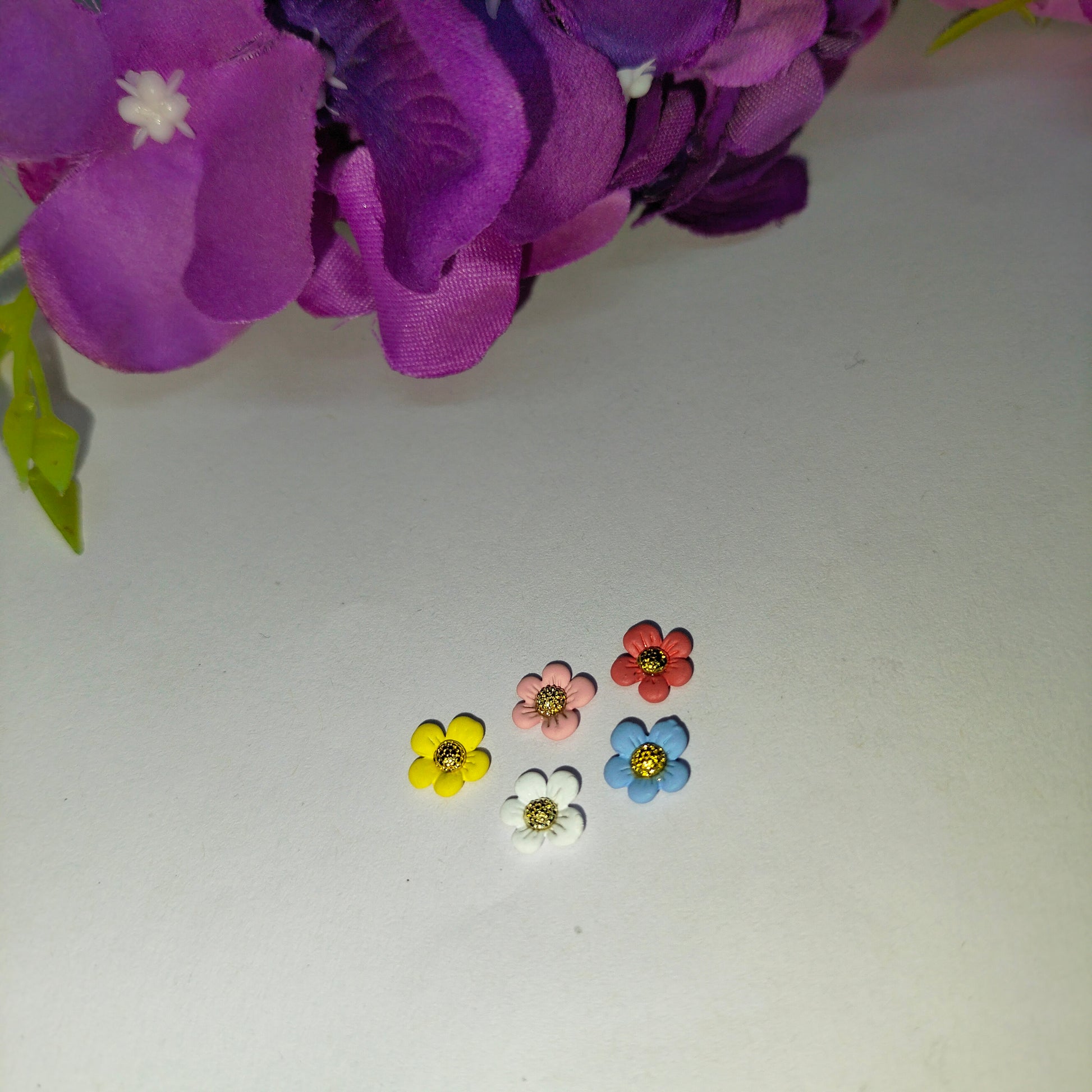 3D Colorful Flowers Nail Art Rhinestones Mask Queen Nepal