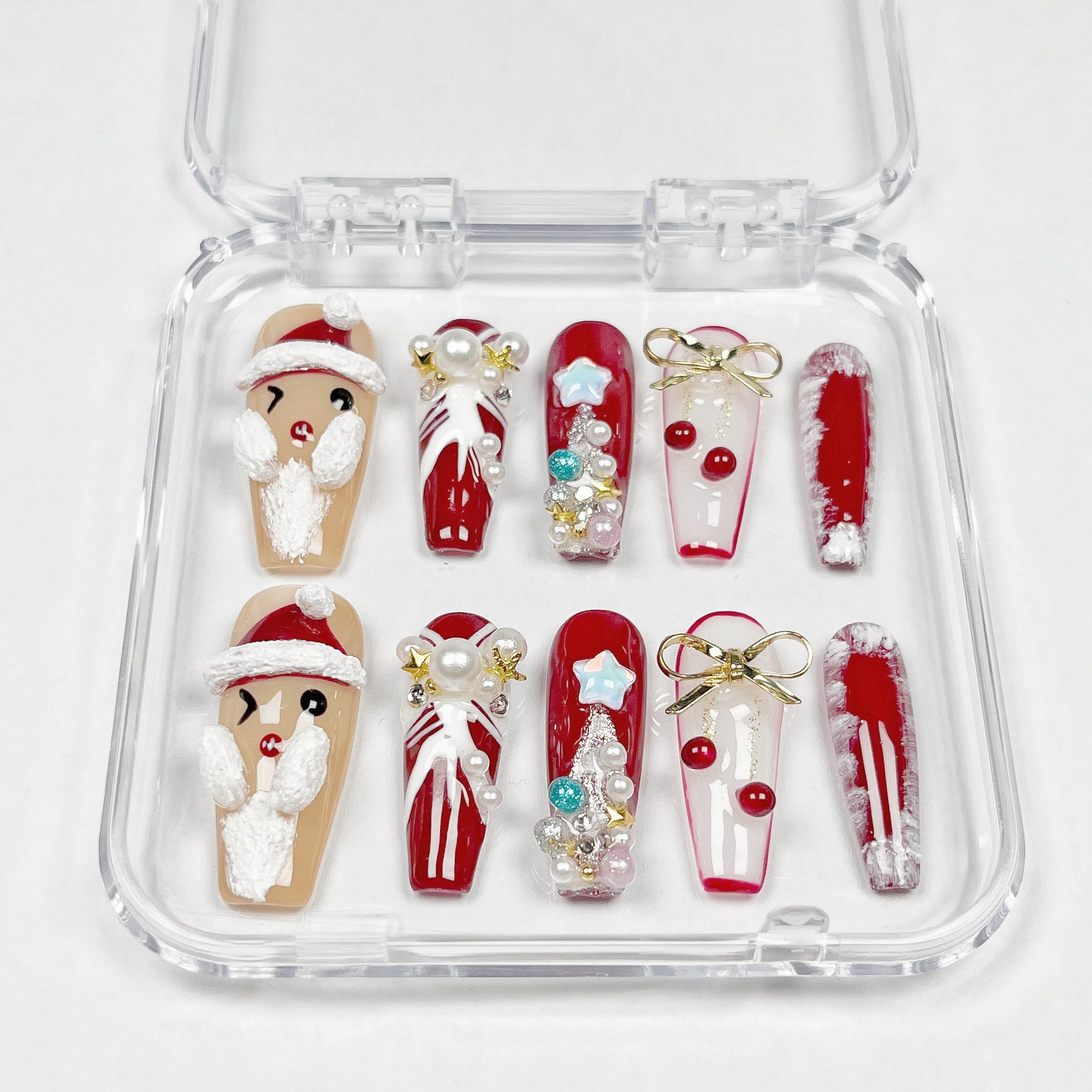 Press On Nail Long Christmas Design 1215 Easy Beauty Nepal