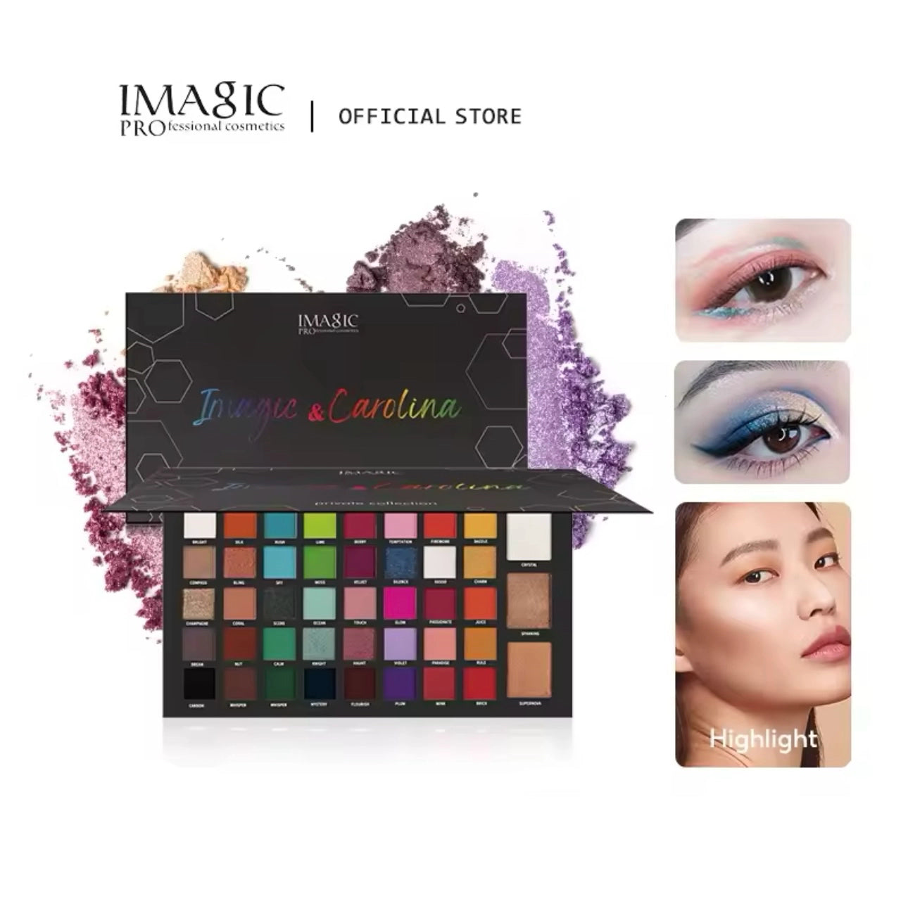 IMAGIC Professional Cosmetic Carolina 43 Colors Eyeshadow Palette