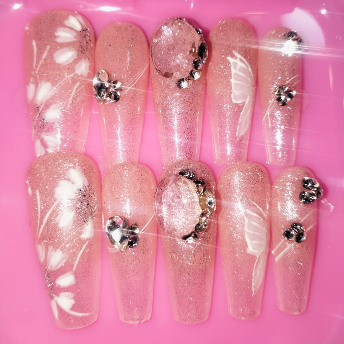 Press On Nail Coffin Shape Long Nails 10Pcs Mask Queen Nepal