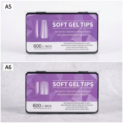 600PCS/Box Soft Gel Tips For Nail Extension Mask Queen Nepal