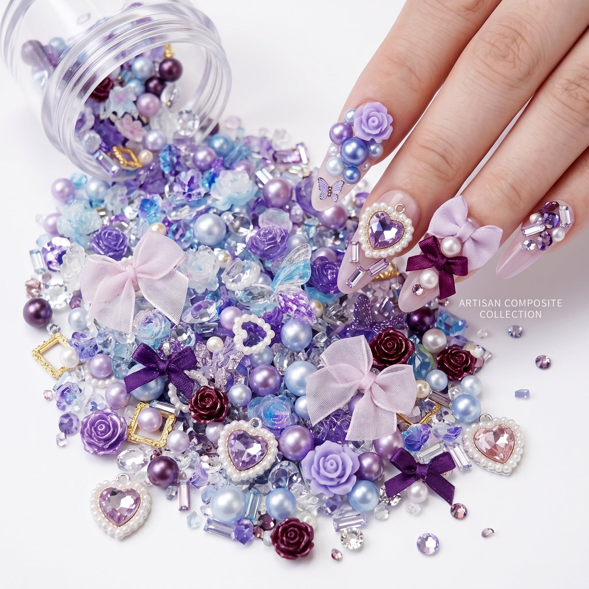 3D Mixed Resin Nail Art Rhinestone Mask Queen Nepal