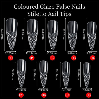 New 120pcs Clear Glaze Fake Nail 3D Crystal Full Cover False Art Nail Capsules For Extension Tips Square Coffin Press On Nail Mask Queen Nepal