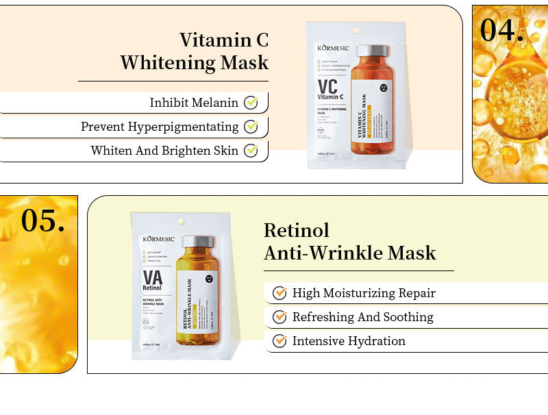 KORMESIC Hyaluronic Acid Moisturizing Vitamin C Anti Aging Facial Mask Sheet Easy Beauty Nepal